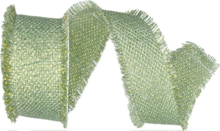 Stuha bavlněná RUSTIC GLOW MINT mentolová 40mm x 2m (20,-Kč/m)