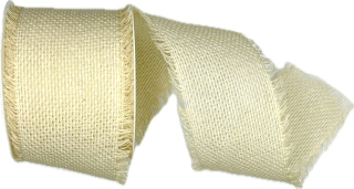 Stuha bavlněná NATURAL CHARM CREAM krémová 60mm x 2m (19,-Kč/m)