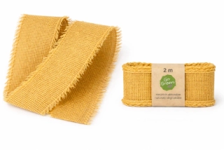 Stuha bavlněná VILLAGE SOUL SUNRISE žlutá 40mm x 2m 