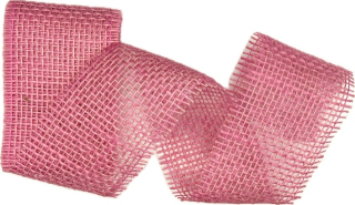 Stuha jutová JUTA ROSE DUST růžová 70mm x 2m (25,-Kč/m)