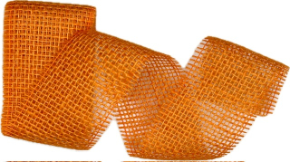 Stuha jutová JUTA ORANGE SUNSET oranžová 70mm x 2m (25,-Kč/m)