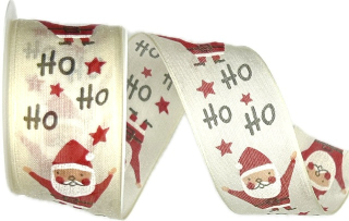 Stuha vánoční Santa HoHo Harmony krémová 40mm x 2m (12,-Kč/m)