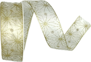 Stuha vánoční STARDUST RADIANCE GOLD zlatá 25mm x 3m (11.50,-Kč/m)