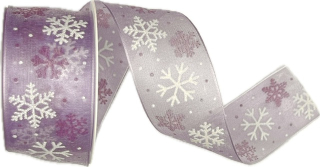 Stuha vánoční ICE STAR PURPLE světle fialová 40mm x 3m (13,-Kč/m)