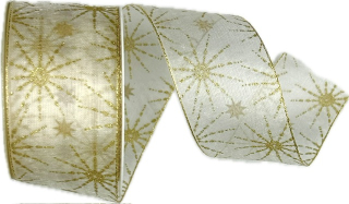 Stuha vánoční STARDUST RADIANCE GOLD zlatá 40mm x 2m (18,-Kč/m)