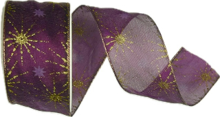 Stuha vánoční STARDUST RADIANCE ROYAL PURPLE fialová 40mm x 2m (18,-Kč/m)