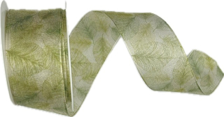 Stuha organzová FOREST VEIL zelená 40mm x 2m (13,-Kč/m)