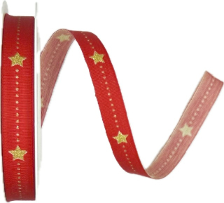 Stuha vánoční TINY STARLINE RUBY červená 10mm x 4m (6,-Kč/m)