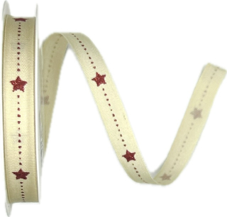 Stuha vánoční TINY STARLINE CREAM krémová 10mm x 4m (6,-Kč/m)