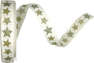 Stuha vánoční FESTIVE STARLINE WHITE bílá 15mm x 4m (5,-Kč/m)