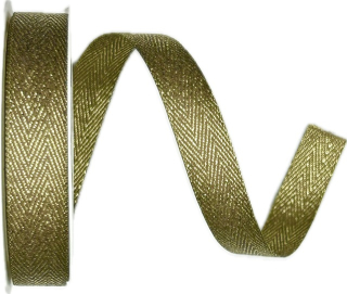 Vánoční stuha tkaná FISHBONE BROWN hnědá 15mm x 3m (7,-Kč/m)