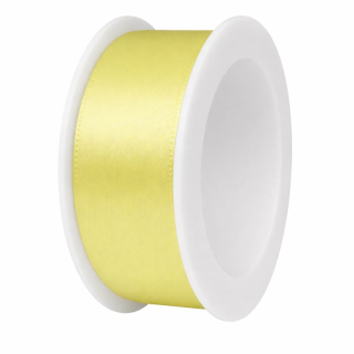 Stuha saténová světle žlutá 25mm x 3m (7,-Kč/m)