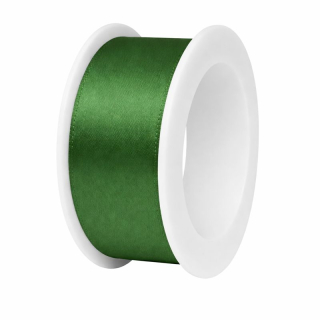 Stuha saténová tmavě zelená 25mm x 3m (7,-Kč/m)