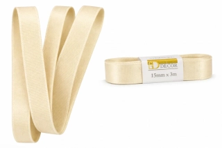 Stuha taftová CREAM krémová 15mm x 3m (5,-Kč/m)