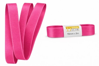 Stuha taftová SHOCKING PINK sytě růžová 15mm x 3m (5,-Kč/m)