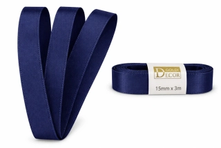 Stuha taftová NAVY BLUE tmavě modrá 15mm x 3m (5,-Kč/m)