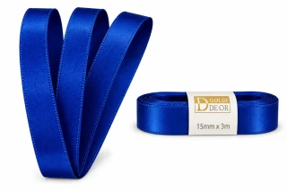 Stuha taftová Royal BLUE  modrá 15mm x 3m (5,-Kč/m)