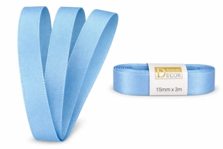 Stuha taftová LIGHT BLUE CLASSIC světle modrá 15mm x 3m (5,-Kč/m)