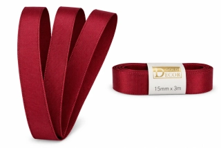 Stuha taftová BORDEAUX bordó 15mm x 3m (5,-Kč/m)