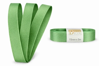 Stuha taftová FRESH GREEN zelená 15mm x 3m (5,-Kč/m)