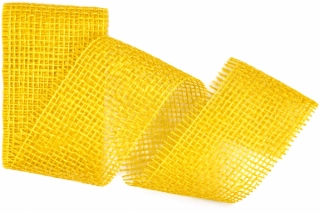 Stuha jutová JUTA SUNNY YELLOW sytě žlutá 70mm x 2m (25,-Kč/m)