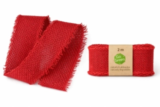 Stuha bavlněná VILLAGE SOUL Ruby Red červená 40mm x 2m (12,-Kč/m)