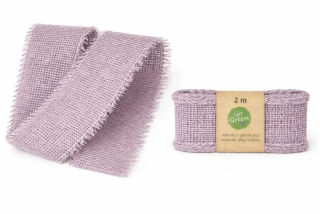 Stuha bavlněná VILLAGE SOUL Dusty Lavender levandulová 40mm x 2m 