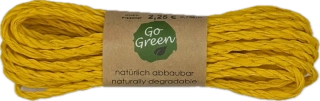 Dekorační provázek Go Green Cotton Cord – Mustard Yellow sytě žlutý 3mm x 3m (6,-Kč/m)