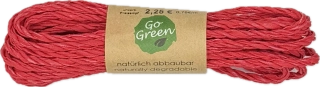 Dekorační provázek Go Green Cotton Cord – Coral Red červený 3mm x 3m (6,-Kč/m)
