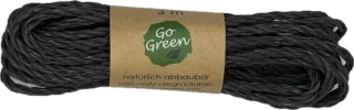 Dekorační provázek Go Green Cotton Cord – Anthracite Grey antracitový 3mm x 3m (6,-Kč/m)