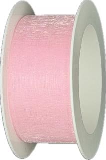 Stuha organzová Organdy Blush Pink růžová 25mm x 5m (4,-Kč/m)