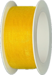 Stuha organzová ORGANDY Golden Yellow žlutá 25mm x 5m (4,-Kč/m)