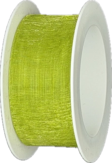 Stuha organzová ORGANDY Pea Green hráškově zelená 25mm x 5m (4,-Kč/m)