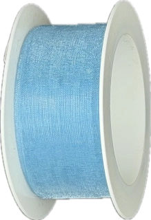 Stuha organzová Organdy Sky Blue světle modrá 25mm x 5m (4,-Kč/m)