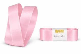 Stuha taftová Blush Pink světle růžová 25mmx3m (7,-Kč/m)