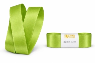 Stuha taftová Pea green hráškově zelená 25mmx3m (7,-Kč/m)