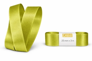 Stuha taftová Olive green olivově zelená 25mm x 3m (7,-Kč/m)