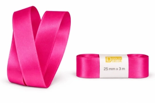 Stuha taftová Shocking Pink sytě růžová 25mm x 3m (7,-Kč/m)