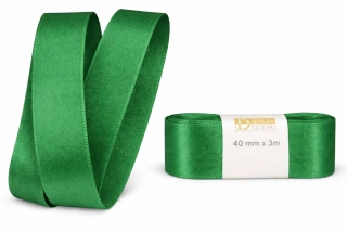 Stuha taftová Forest green tmavě zelená 40mm x 3m (8,-Kč/m)
