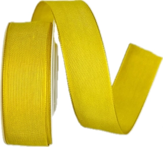 Bavlněná stuha CHANCE – Yellow Sun žlutá  25mm x 3m (6,-Kč/m)