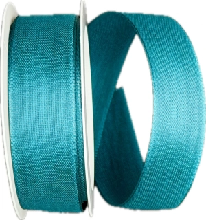 Bavlněná stuha CHANCE – Deep Turquoise tmavě tyrkysová  25mm x 3m (6,-Kč/m)