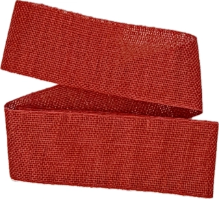 Stuha lněná Nature Basic – Classic Red 40mm x 2m (14,-Kč/m)
