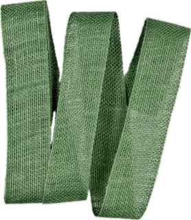 Stuha lněná Nature Basic – Forest Green zelená  25mm x 2m (11,-Kč/m)
