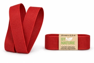 Stuha látková Nature Taft – Classic Red červená 25mm x 2,5m 