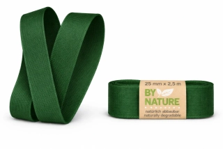 Stuha látková Nature Taft – Forest Green  tmavě zelená 25mm x 2,5m (4,-Kč/m)