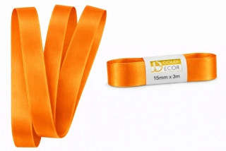 Stuha saténová oranžová - skládaná 15mm x 3m (6,-Kč/m)