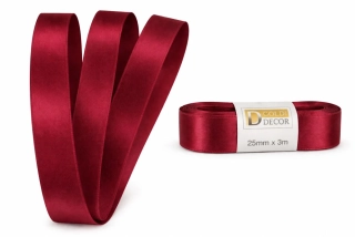 Stuha saténová bordó - skládaná 25mm x 3m (6,30Kč/m)