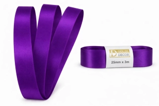Stuha saténová fialová - skládaná 25mm x 3m (6,30Kč/m)
