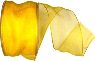 Stuha organzová Adventure žlutá 60mm x 20m (8,- Kč/m)