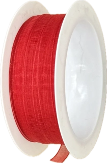 Stuha organzová Beauty Organdy – Classic Red červená 7mm x 5m (4,-Kč/m)